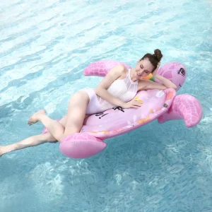 Flotteur de Piscine Gonflable Tortue Rose pour Adultes