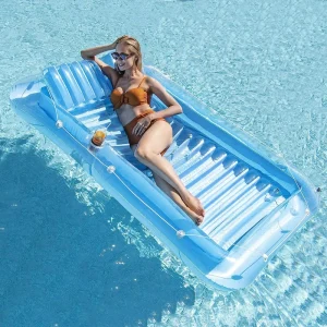 Inflatable Pool Floats Lounger Raft Floats for Adults Blow up Tanning Pool with Removable Pillow Pool Toys