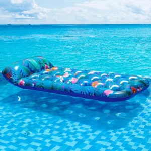 Inflatable Pool Floats Raft Adult Size with Headrest 72″ Large Cooling Contour Lounger Floating Mat for Summer Party Float