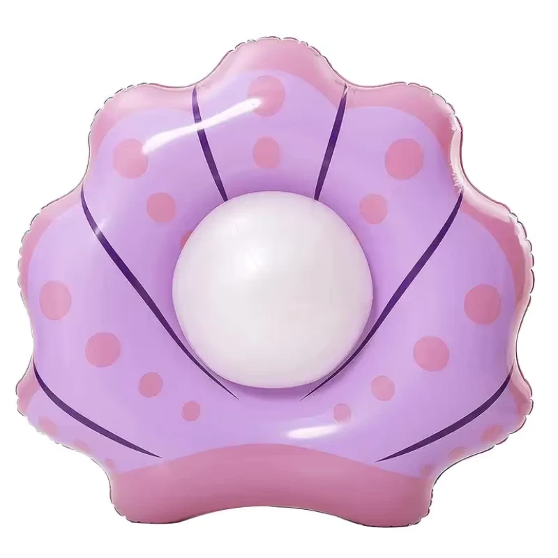Tubo Flutuante Inflável em Forma de Concha com Brinquedos Flutuantes para Crianças e Adultos para Festa na Piscina e Diversão Aquática