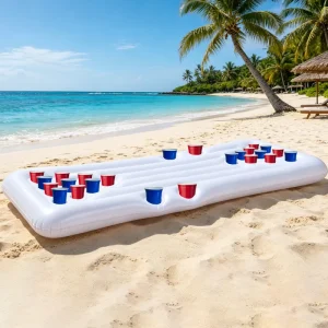 Meja Permainan Kolam Renang Inflatable 5.6FT Bahan PVC Mengapung Raft Permainan Kolam Renang Untuk Penggunaan Komersial Pesta Kolam Renang Toss