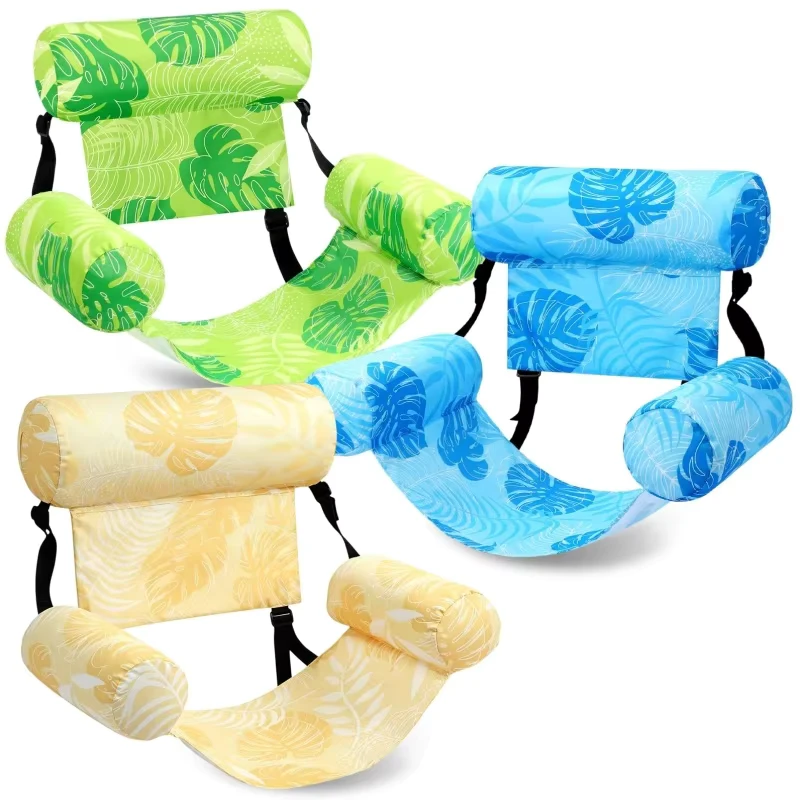 Kursi Hammock Kolam Renang Inflatable, Tempat Tidur Lounge Air Terapung, Recliner Kolam Renang Lipat, Float Kolam Berat untuk Dewasa