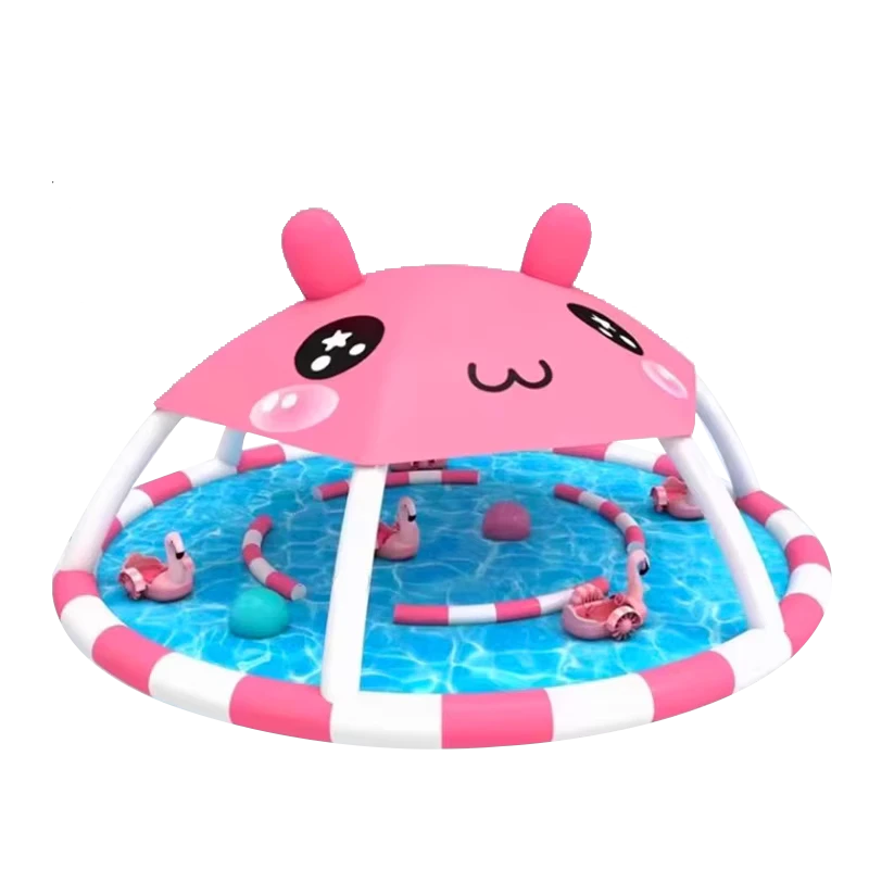 Piscina Gonfiabile, Grande Parco Acquatico per Bambini all'Aperto, Pesca, Nuoto, Allestimento Stand, Piscina di Sabbia, Gioco nel Parco dei Sogni
