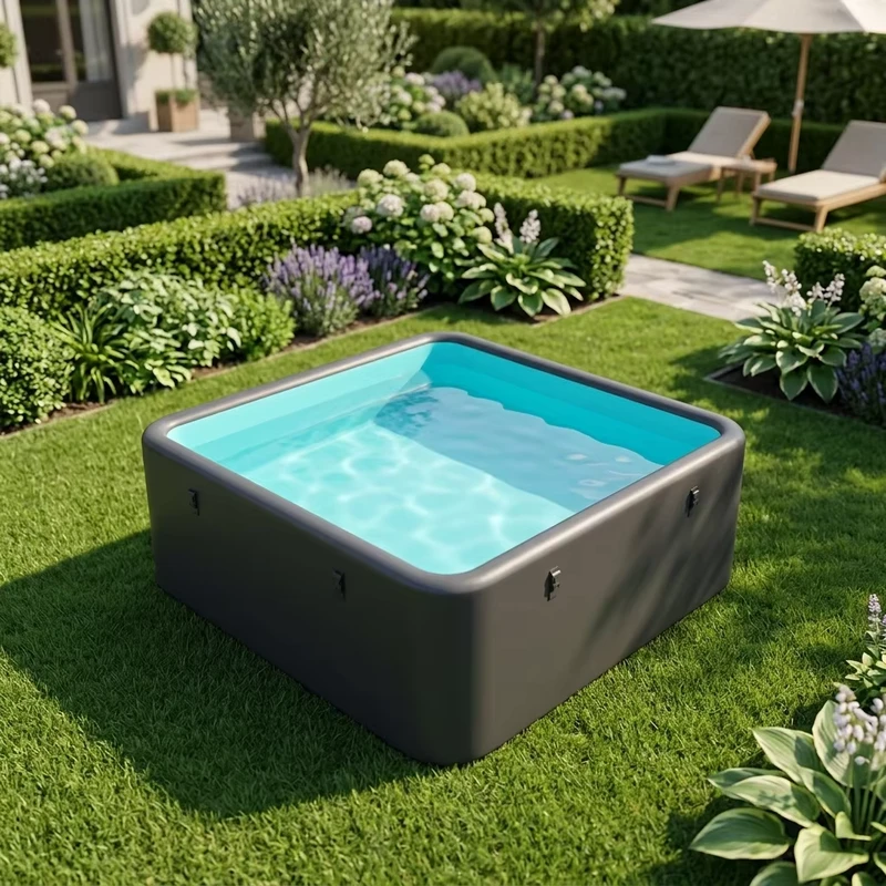 Piscina gonfiabile con tenda solare Protezione UV Facile da gonfiare Installazione rapida Giardino Drop Stitch per uso esterno per nuotatori più giovani