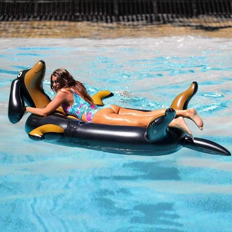 Bateau gonflable en forme de chiot, licorne, flamant rose, sur mesure, flottant en PVC