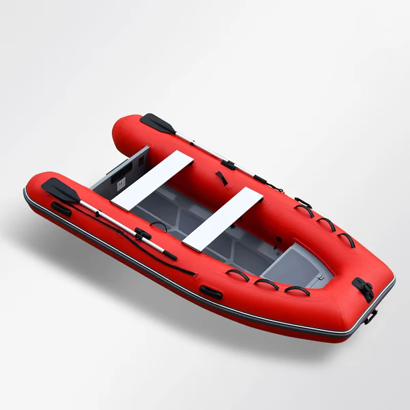 Barca a remi gonfiabile RIB, scafo in alluminio, materiale PVC, barca da pesca e salvataggio