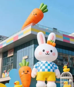 Inflatable Rabbit Cartoon Figures for Themed Gatherings Outdoor Event Decor and Promotional Displays
