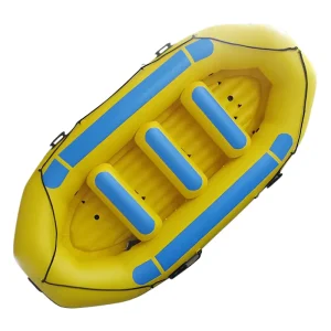 Inflatable राफ्ट बोट 4 व्यक्ति भारी-भरकम PVC डिंगी, एल्युमिनियम पैडल और एयर पंप के साथ, पोर्टेबल फिशिंग फ्लोट बोट