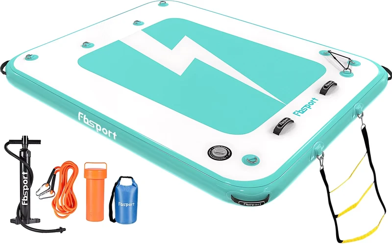 Mat Dock Inflatable Raft untuk Kolam, Danau, dan Perairan Terbuka, Berenang, EVA Foam Tahan Lama