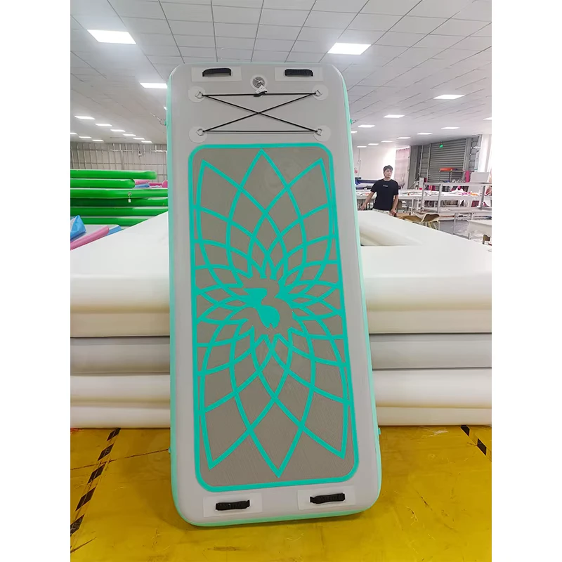 Inflatable Raft Platform Island Water Floating Dock Yoga Mat 220*90*15cm with EVA