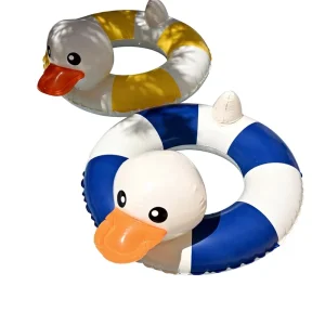 Inflatable Red Children’s Duck Swimming Ring Eco friendly PVC Material Underarm Seat Ring
