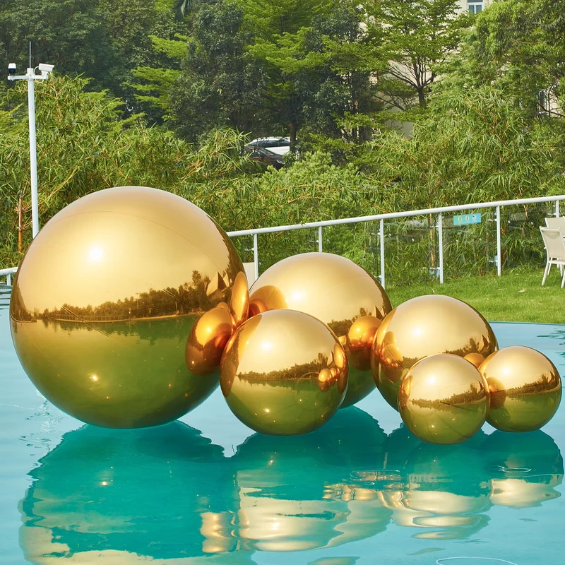 Inflatable Reflective Mirror Balloon Big Shiny Ball Inflatable Spheres Wedding Party Decoration Hanging Gold PVC Mirror Ball