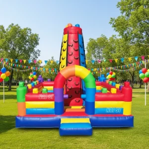 Castillo Inflable de Escalada de Rocas para Niños, Pared de Escalada Exterior