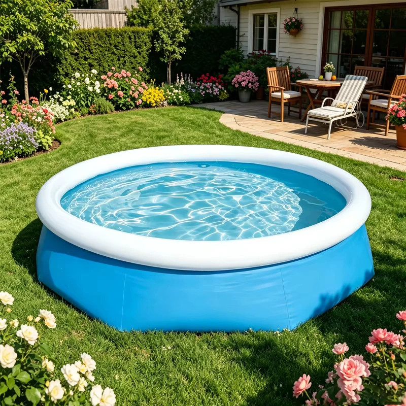 Piscine Gonfiabili Rotonde Fuori Terra Facili da Installare Giochi d'Acqua per Bambini e Adulti