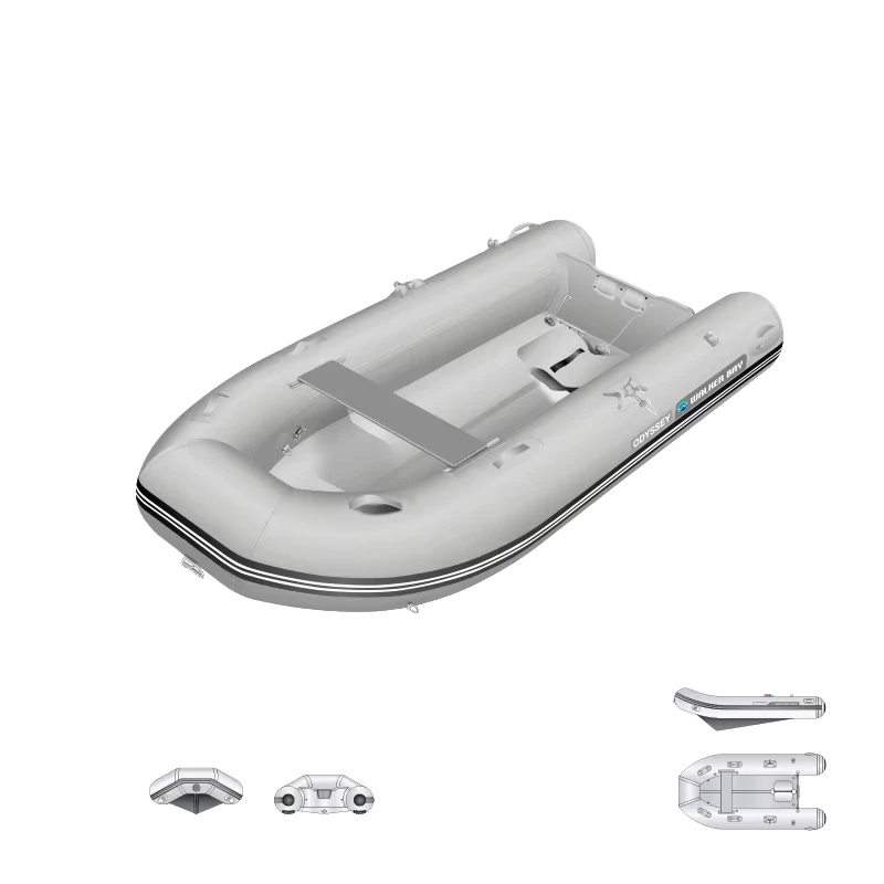 Bote Inflável de Borracha para Pesca 2m 3m 4m em PVC Hypalon com Piso de Deck de Ar e Motor para o Mar