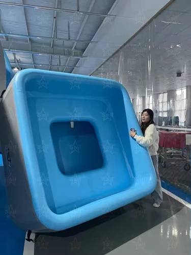 Vasca SPA gonfiabile, vasca di ghiaccio, vasca idromassaggio pieghevole, piscine a goccia in tessuto, forma quadrata per uso all'aperto in giardino per adulti e bambini