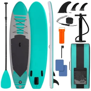 Inflatable SUP Board Bundle Full Accessories Kit Lightweight Portable for Travel High Pressure Drop Stitch