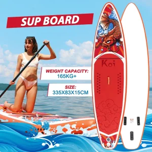 Inflatable SUP Board Super Wide Stand up Paddle Board 335cm Heavy Load 190kg with Complete Accessories