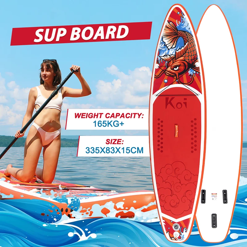 Inflatable SUP Board Super Wide Stand up Paddle Board 335cm Heavy Load 190kg with Complete Accessories