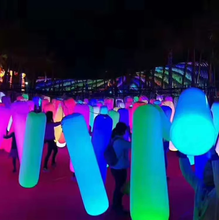 inflatable सैंडबैग एयर मोल्ड वॉटरप्रूफ यूवी प्रिंटेड पीवीसी बंद रंग स्तंभ अंडाकार प्रदर्शन