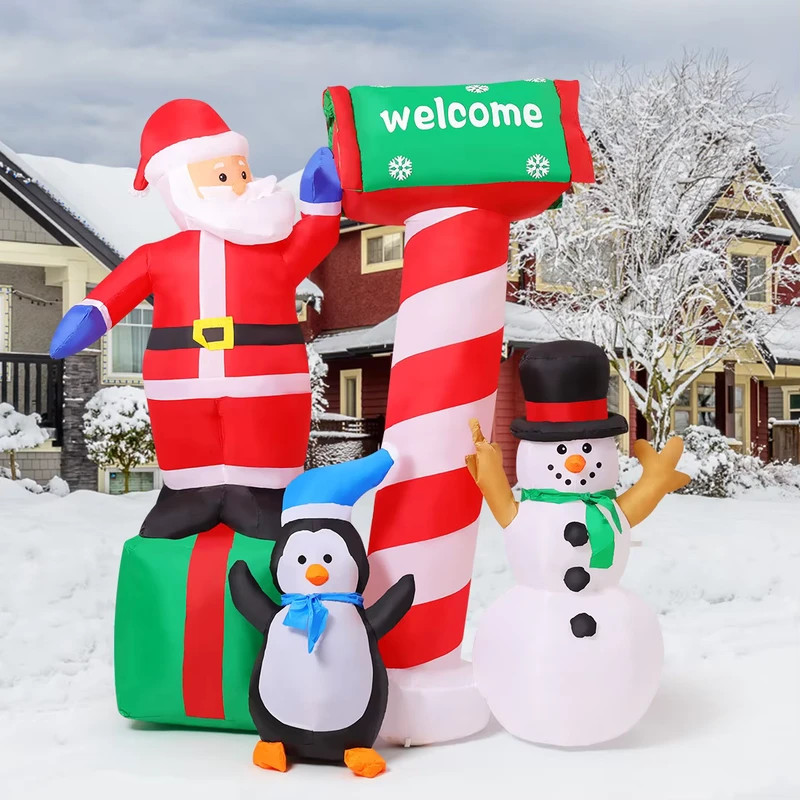 Inflatable Santa and Snowman Set for Mall Displays and Outdoor Decorations