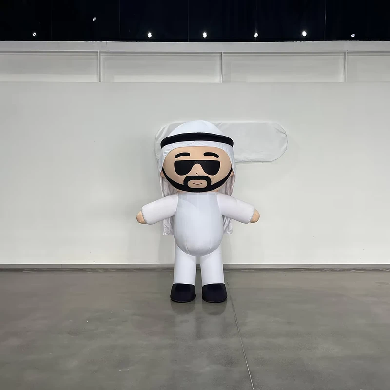 Aufblasbares Saudi-Arabien Erwachsenen-Maskottchen-Kostüm Arabisches Muslimisches Party-Maskottchen-Kostüm Oman Arabischer Mann Maskottchen-Kostüm Cartoon-Charakter