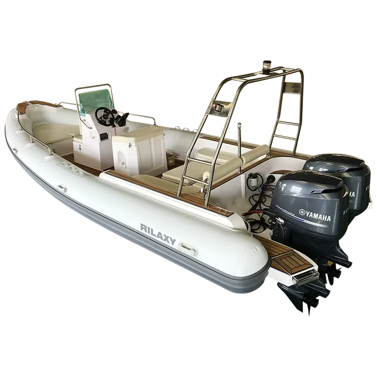 Perahu Laut Kempis dengan Konsol Berdiri Bergaris
