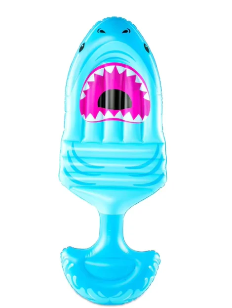 Inflatable Shark Shape Ride on Pool Float with Handle Safe Saddle Seat Water Swimming Toy for Beach Pool Party Fun
