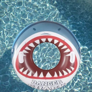 Inflatable Shark Swimming Ring for Adults Kids Eco-friendly PVC Large Size Pool Float Handles Pool Party Decorations