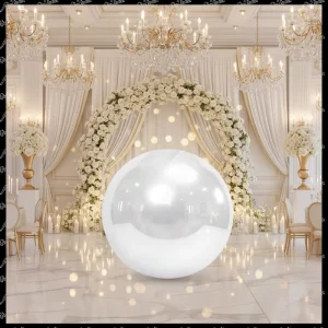 Inflatable Shiny Mirror Ball UV Printed Waterproof Balloon with Multiple Sizes for Event Decorations Weddings Parties Rental