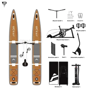 Inflatable Single Person Water Bike Frame Pedal Dinghy Pedal Boat Floating Bicycle Water Bike