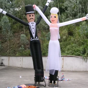Inflatable Sky Dancer Bride and Groom Wedding Decoration Air Dancer with Blower for Outdoor Promotion Events