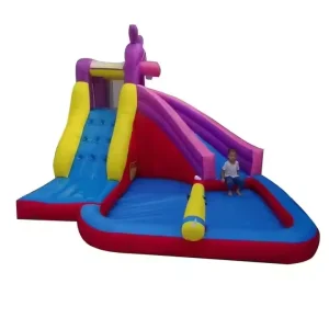Inflatable Slide Combo Pool Water Slide for Kids Bouncy Jumpers Splash Park Castle for Outdoor Fun Kids Play