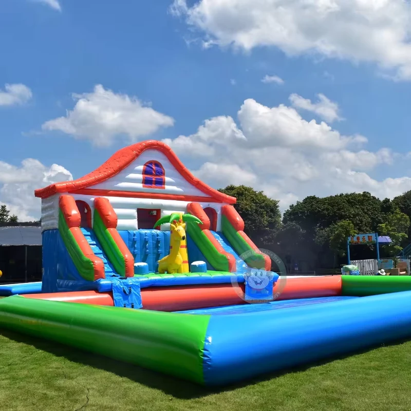 Toboggan Gonflable Commercial Toboggan Flottant Gonflable de 30 pieds