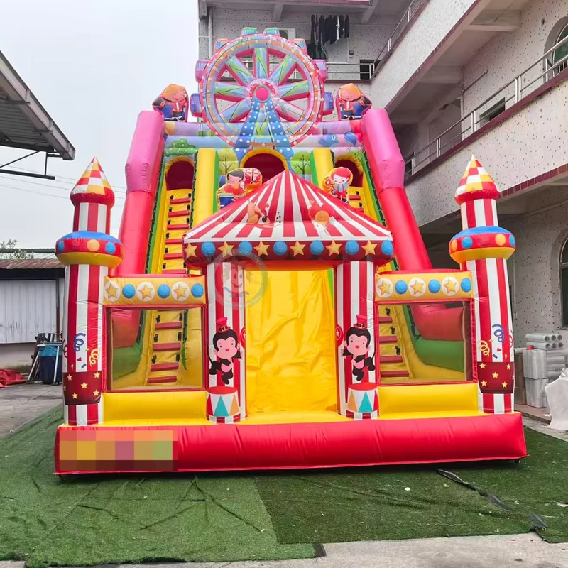 Scivolo Gonfiabile PVC per Trampolino Interno con Doppio Scivolo