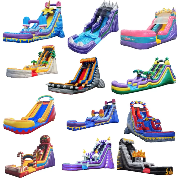 Seluncuran Inflatable untuk Anak, Seluncuran Air, Seluncuran Taman Air