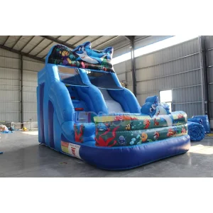 Inflatable Slides Shark Design Waterslide Inflatable Pool Slide Inflatable Water Slide Dry Slide for Kids Adults