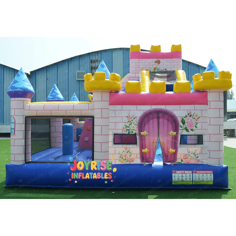 Château gonflable petit parc avec toboggan en PVC commercial, capacité de 500 kg, installation facile, château de saut pour enfants
