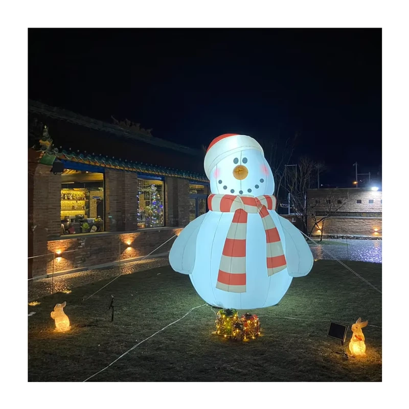 Inflatable Snowman Inflatable Christmas Decorations With Colorful Leds