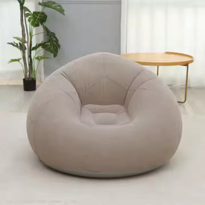 Inflatable Sofa Chair Relaxing Lazy Single Bean Bag Flocking Sofa Comfortable Living Room Sofa Recliner