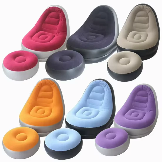 Set di Divani Gonfiabili, Design Singolo, Poltrona Gonfiabile Pieghevole per Campeggio e Spiaggia