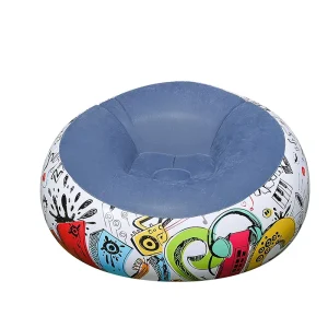 Inflatable Sofa with Colorful Box Flocked Spherical Design Suitable for Adult Foldable