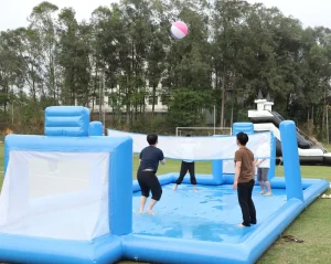 Inflatable Sport Game Blue PVC Inflatable Water Volleyball Net Field Soccer Field Arena Court Inflatable Soccer Court Field