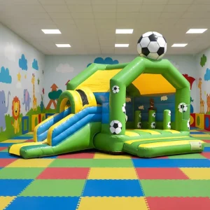 Inflatable Sports Combo Slide Bouncer Inflatable Soccer Bounce House Uppblasbar Hoppborg Med Rutschkana