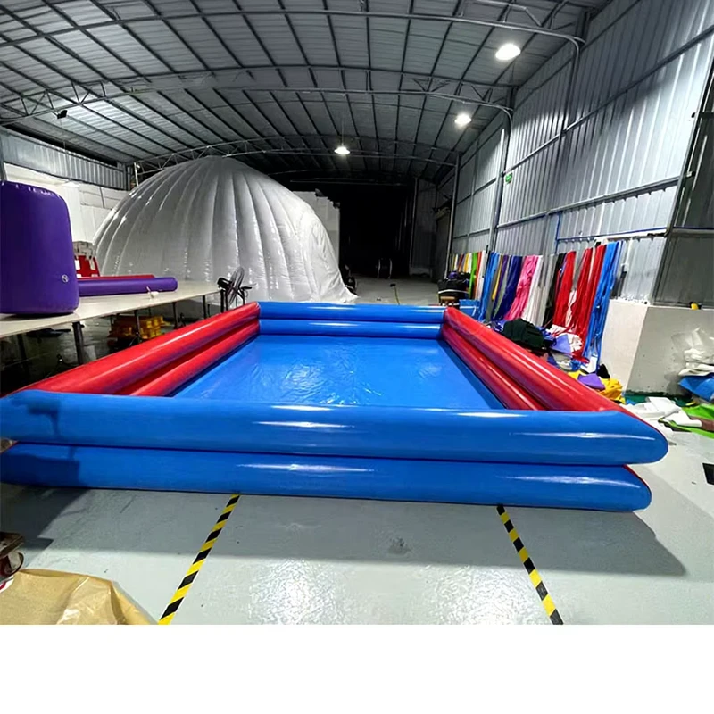Inflatable Square Swimming Pool Water Slide with Blower PVC Water Pool for Outdoor Recreation Includes Repair Kits