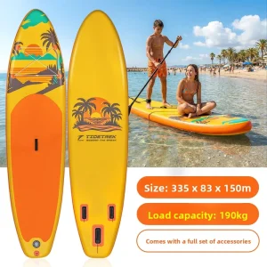 Inflatable Stand Up Paddle Board 335x83x15cm High Capacity 190kg With Paddle Pump Fin Leash Bag Complete Kit