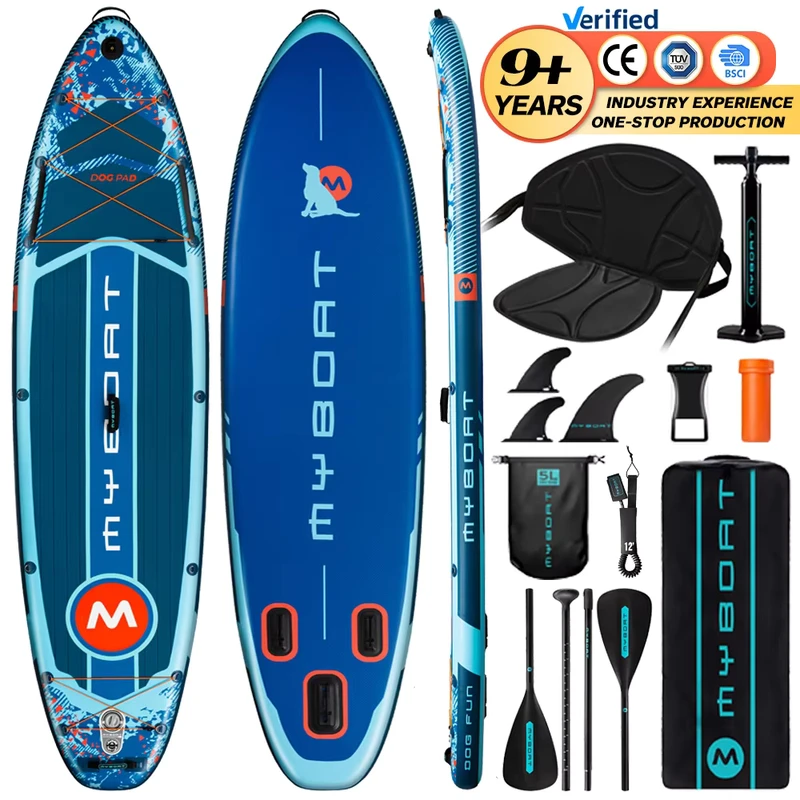 インフレータブルスタンドアップパドルボード 11'6"x34"x6'' 安定したサーフィン用インフレータブルSUPボード（シート付き）