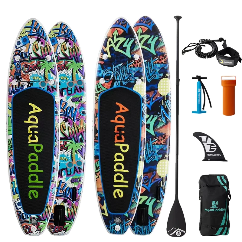 Opblaasbaar Stand Up Paddle Board Milieuvriendelijk Draagbaar 3 Fin SUP voor Oceaanwateren Surfen & Vissen
