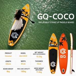 Inflatable Stand up Paddle Board (SUP) for Beginners & Families Stable Portable & Fun Water Sports Gear