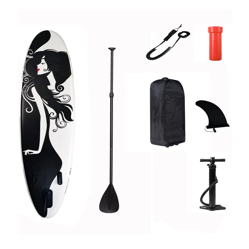 Inflatable Stand up SUP Paddle Board 3 Fins Surfboard with All SUP Accessories Pump for Yoga Touring Fishing Surfing Water Sport